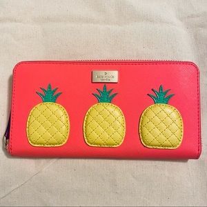 Kate Spade Pineapple Long Zip Wallet